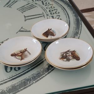 Vintage Porcelain Horse Head Equestrian Bowls